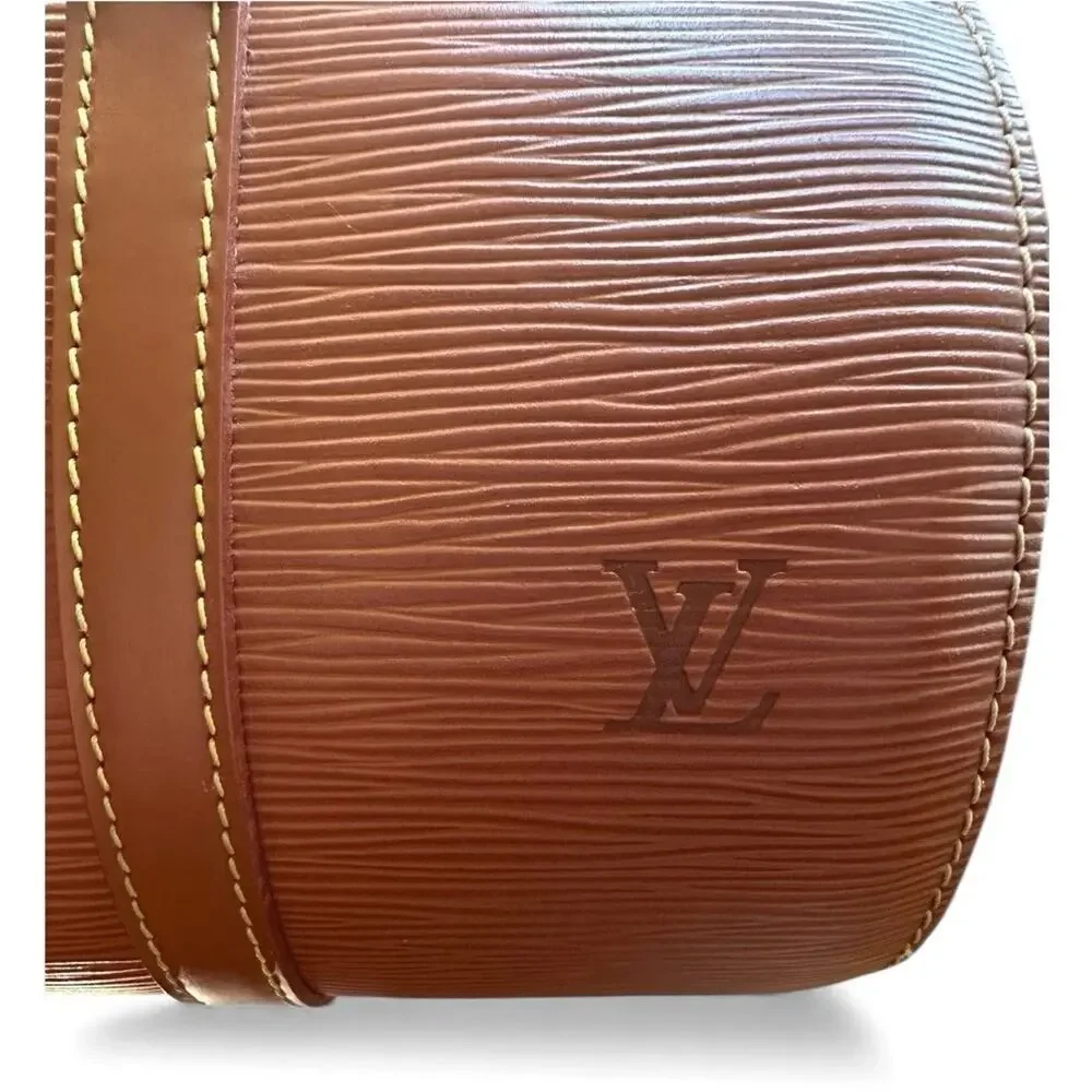 Louis Vuitton Epi Leather Soufflot Bag Cipango Golden Brown Barrel Bag Vintage